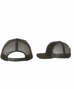 Alternative view of USNTC Brown Leather Logo Patch on Black/Black Richardson 112 Hat