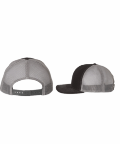 Alternative view of USNTC Black Leather Logo Patch on Black/Charcoal Richardson 112 Hat