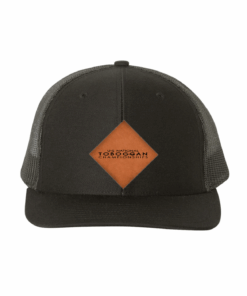 USNTC Brown Leather Logo Patch on Black/Black Richardson 112 Hat