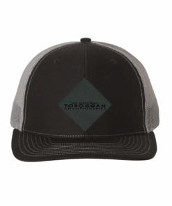 USNTC Black Leather Logo Patch on Black/Charcoal Richardson 112 Hat