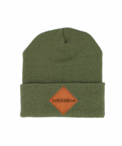 USNTC Long Beanie Leather Logo Patch (Burgundy or Olive)