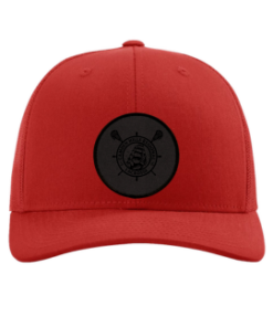CHRHS Richardson 112 Red Hat with Black Lacrosse Leather Patch