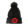 CHRHS Black Chunky Pom Beanie with Red Lacrosse Leather Patch