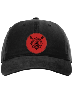 CHRHS Richardson 326 Black Hat with Red Lacrosse Leather Patch