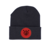 CHRHS Black Long Beanie with Red Lacrosse Leather Patch