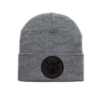 CHRHS Gray Long Beanie with Black Lacrosse Leather Patch