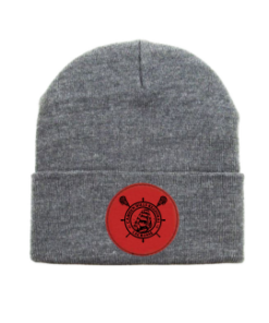 CHRHS Gray Long Beanie with Red Lacrosse Leather Patch